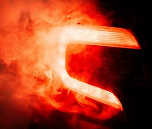 Preview wallpaper car, tailight, light, smoke, red, dark