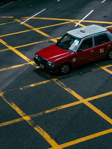 Preview wallpaper car, taxi, marking, asphalt, contrast