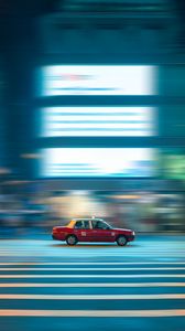 Preview wallpaper car, taxi, street, light, blur