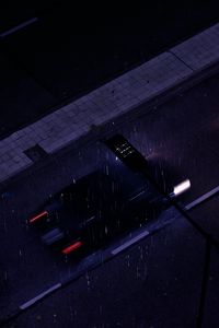 Preview wallpaper car, tmovement, street, rain, dark