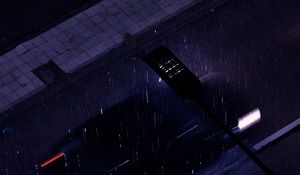 Preview wallpaper car, tmovement, street, rain, dark