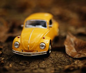 Preview wallpaper car, toy, model, yellow