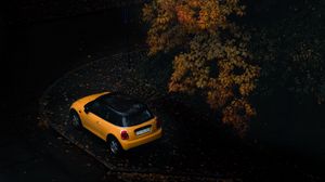Preview wallpaper car, tree, autumn, yellow