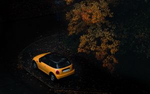 Preview wallpaper car, tree, autumn, yellow