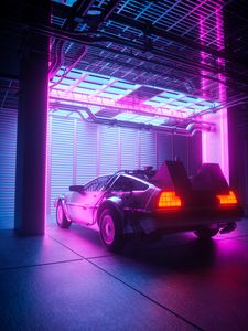 Preview wallpaper car, tuning, neon, dark, art