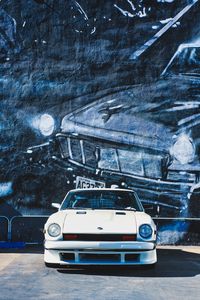 Preview wallpaper car, tuning, wall, graffiti