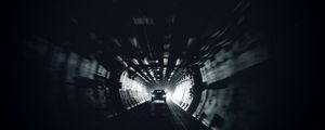 Preview wallpaper car, tunnel, movement, light