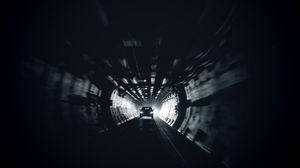 Preview wallpaper car, tunnel, movement, light