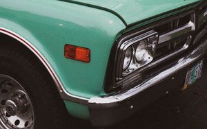 Preview wallpaper car, turquoise, vintage, old