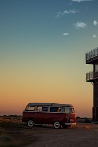 Preview wallpaper car, van, sunrise, journey