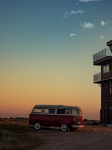 Preview wallpaper car, van, sunrise, journey