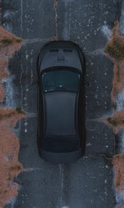 Preview wallpaper car, view from above, road