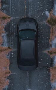 Preview wallpaper car, view from above, road