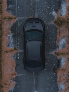 Preview wallpaper car, view from above, road