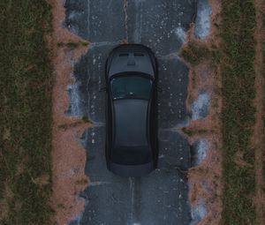 Preview wallpaper car, view from above, road