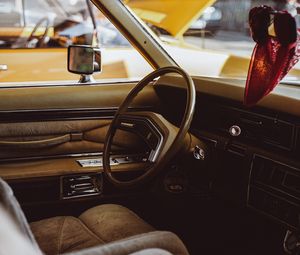 Preview wallpaper car, vintage, salon, interior, steering wheel