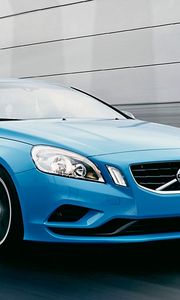 Preview wallpaper car, volvo concept, blue, traffic, road, volvo