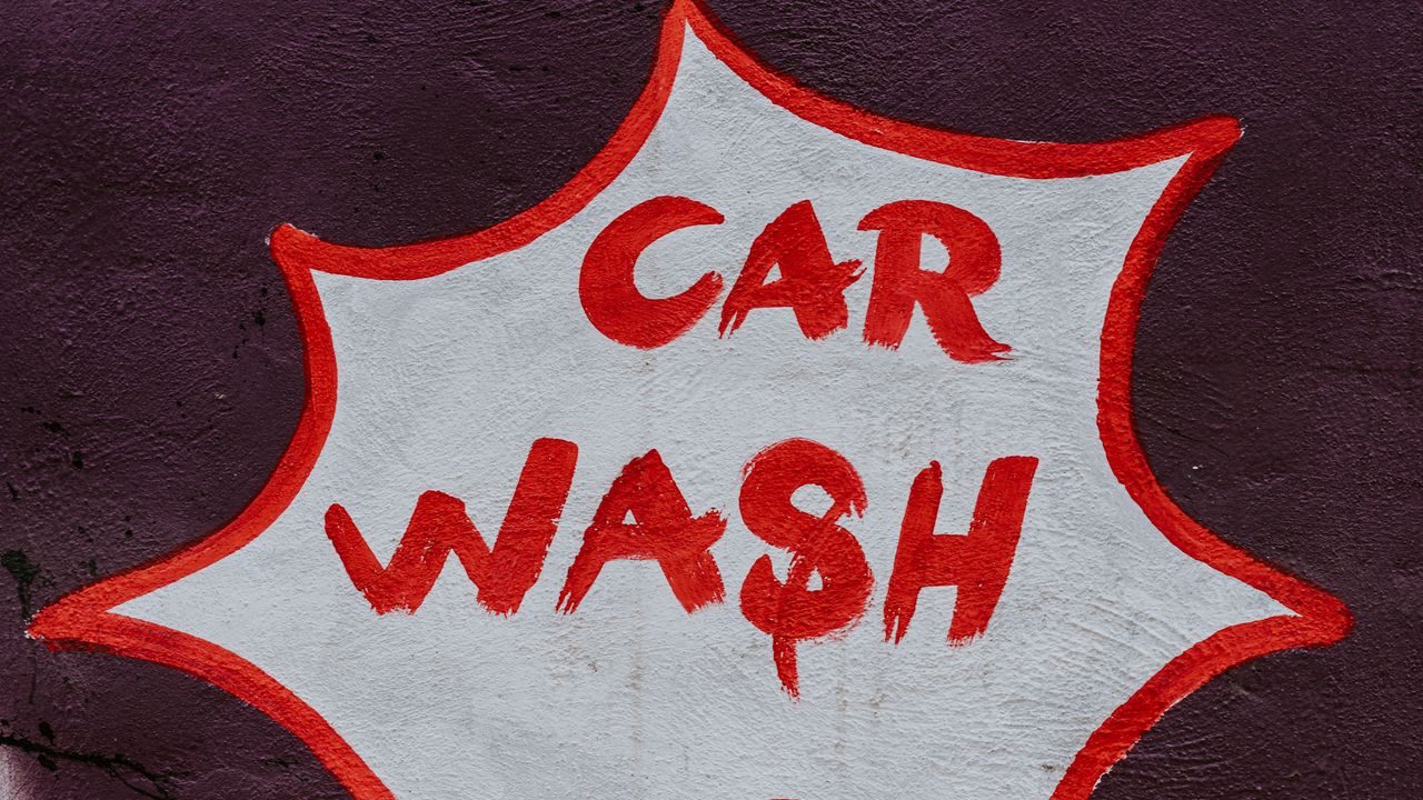 Wallpaper car wash, inscription, word, wall