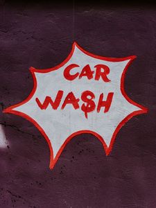 Preview wallpaper car wash, inscription, word, wall