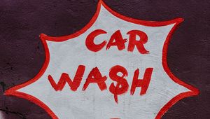 Preview wallpaper car wash, inscription, word, wall