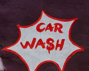 Preview wallpaper car wash, inscription, word, wall