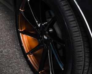 Preview wallpaper car, wheel, black, disk