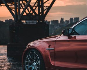 Preview wallpaper car, wheel, bridge