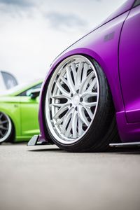 Preview wallpaper car, wheel, disk, sportscar, purple