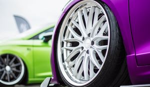 Preview wallpaper car, wheel, disk, sportscar, purple