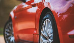 Preview wallpaper car, wheel, red