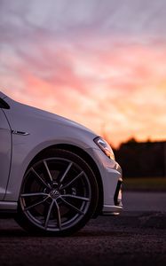 Preview wallpaper car, wheel, side view, sky
