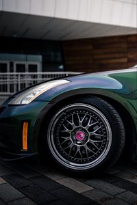 Preview wallpaper car, wheel, sports car, green