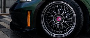 Preview wallpaper car, wheel, sports car, green