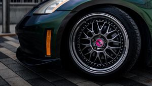 Preview wallpaper car, wheel, sports car, green