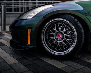 Preview wallpaper car, wheel, sports car, green