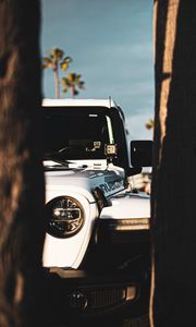 Preview wallpaper car, white, headlight