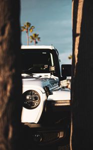 Preview wallpaper car, white, headlight