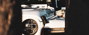 Preview wallpaper car, white, headlight
