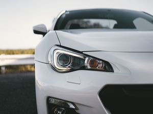 Preview wallpaper car, white, headlight, front view
