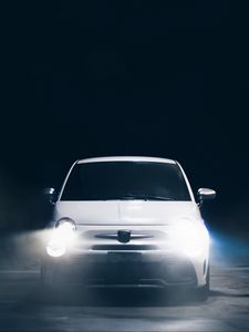 Preview wallpaper car, white, light, bright, front view