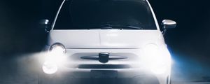 Preview wallpaper car, white, light, bright, front view