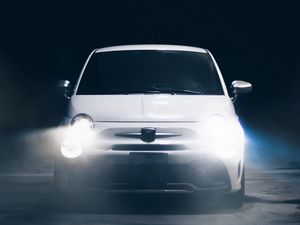 Preview wallpaper car, white, light, bright, front view