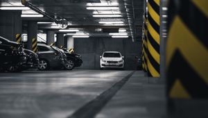 Preview wallpaper car, white, parking, cars