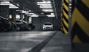 Preview wallpaper car, white, parking, cars