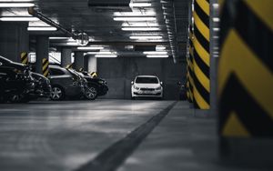Preview wallpaper car, white, parking, cars