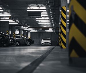 Preview wallpaper car, white, parking, cars