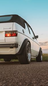 Preview wallpaper car, white, rear view, convertible, tuning