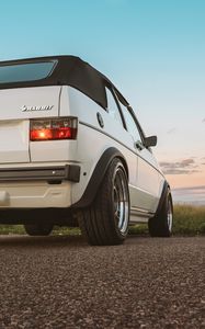 Preview wallpaper car, white, rear view, convertible, tuning