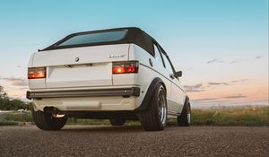 Preview wallpaper car, white, rear view, convertible, tuning