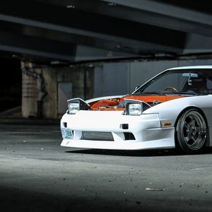 Preview wallpaper car, white, tuning, parking